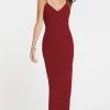 Alyce Paris - 60292 V-Neck Spaghetti Strap Shimmer Jersey Evening Dress - 1 Pc Wine In Size 2, 1 Pc Black In Size 8 Available Formal Gowns