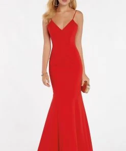 Alyce Paris - 60293 Sleeveless V Neck Jersey Mermaid Gown - 1 Pc Royal In Size 2 Available