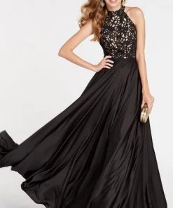 Formal Gowns Alyce Paris - 60298 High Halter Pleated A-Line Evening Dress