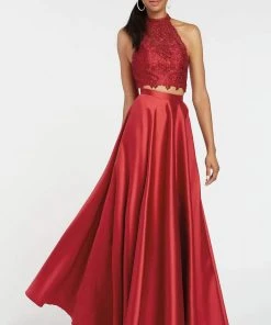 Alyce Paris - 60329 Flowy Two Piece Mikado Lace Prom Gown
