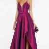 Formal Gowns Alyce Paris - 60394 Illusion Plunging Neck High-Low Taffeta Prom Dress 2 Formal Gowns Alyce Paris - 60394 Illusion Plunging Neck High-Low Taffeta Prom Dress