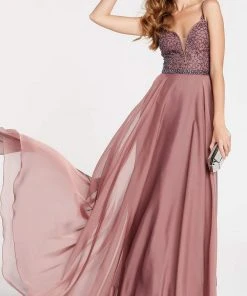 Alyce Paris - 60546 Beaded Spaghetti Straps Silky Chiffon Prom Gown