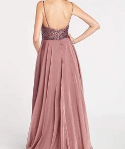Alyce Paris - 60546 Beaded Spaghetti Straps Silky Chiffon Prom Gown