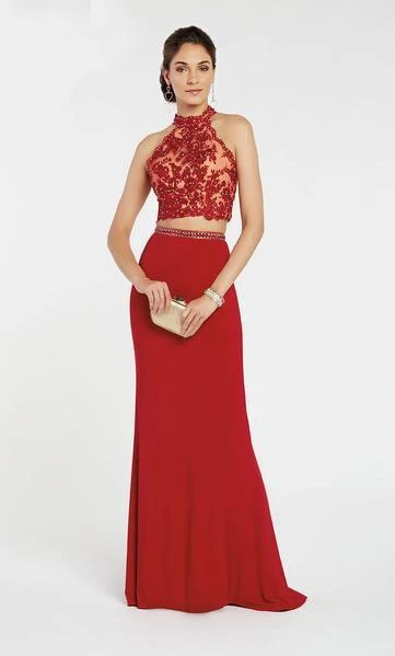 Alyce Paris - 60547 Beaded Lace Two Piece High Halter Evening Dress Formal Gowns 3 Alyce Paris - 60547 Beaded Lace Two Piece High Halter Evening Dress Formal Gowns