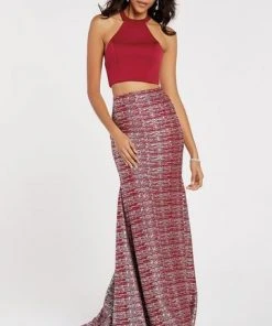 Alyce Paris - 60554 Two Piece Two Tone Halter Trumpet Dress