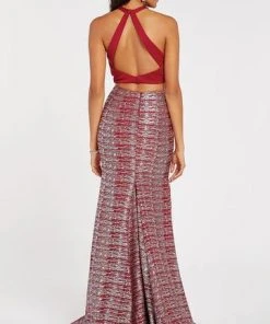 Alyce Paris - 60554 Two Piece Two Tone Halter Trumpet Dress