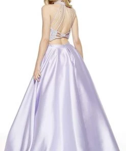 Formal Gowns Alyce Paris - 60615 Two Piece Embellished High Halter Ballgown