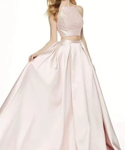 Alyce Paris - 60620 High Neck Two Piece Halter Ballgown