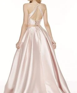 Alyce Paris - 60620 High Neck Two Piece Halter Ballgown
