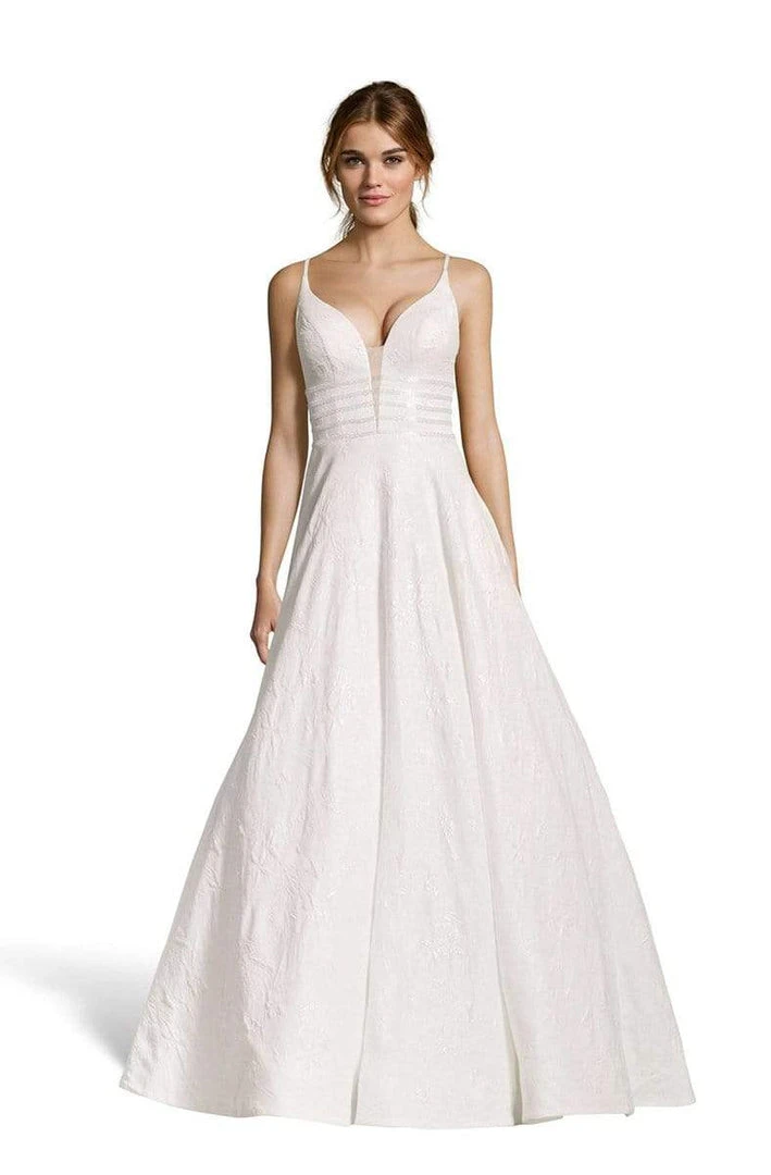 Alyce Paris - 60709 Deep V-Neck Jacquard Print Ballgown With Train 5 Alyce Paris - 60709 Deep V-Neck Jacquard Print Ballgown With Train