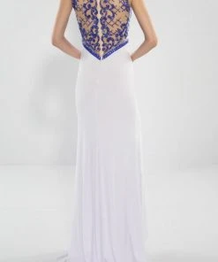 Alyce Paris - 6361 Illusion Jewel Neck Sheath Dress Formal Gowns 9 Alyce Paris - 6361 Illusion Jewel Neck Sheath Dress Formal Gowns