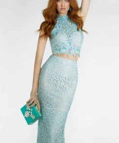 Alyce Paris - 6521 Two Piece Beaded Lace Long Dress