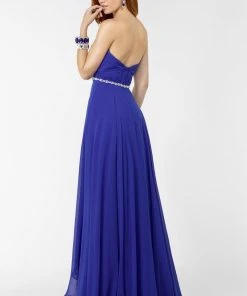 Alyce Paris - 6545 Sparkly Waistband Strapless Evening Gown