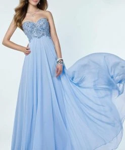 Formal Gowns Alyce Paris 6686 Prom Collection Strapless Chiffon Dress - 1 Pc Rosewater In Size 16 Available