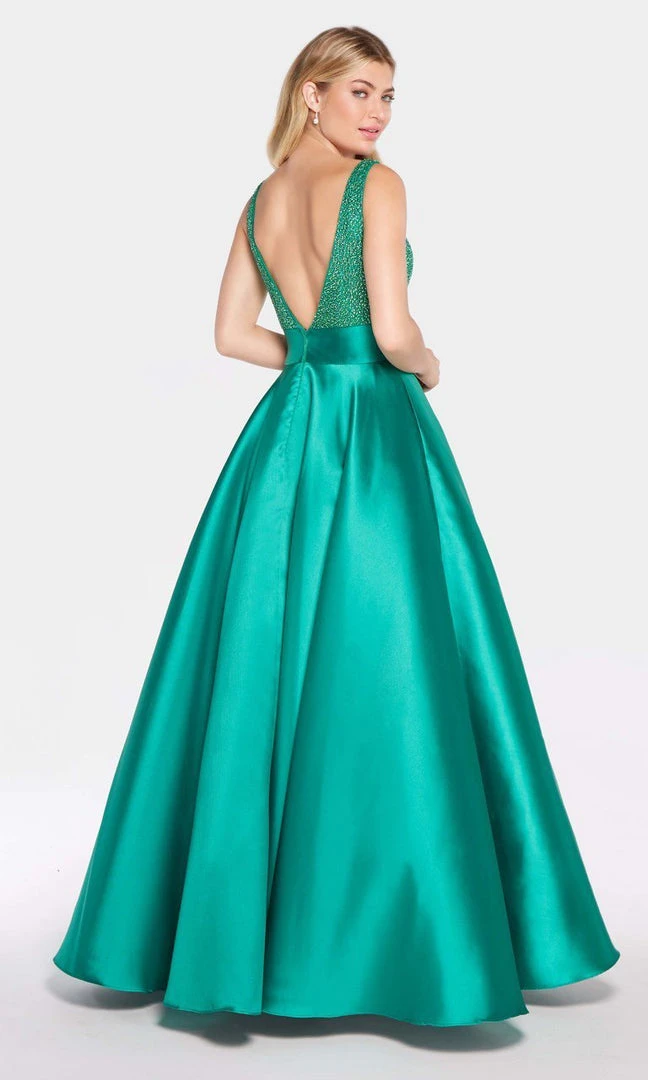 Alyce Paris - Beaded Plunging V-Neck Mikado A-Line Gown 60224 - 1 Pc Claret In Size 6 Available Formal Gowns 4 Alyce Paris - Beaded Plunging V-Neck Mikado A-Line Gown 60224 - 1 Pc Claret In Size 6 Available Formal Gowns