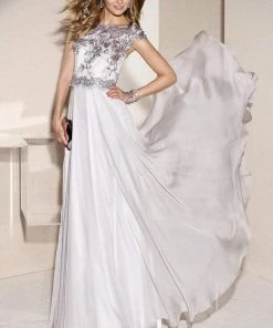 Formal Gowns Alyce Paris Bedazzled A-line Dress In Silver 29654