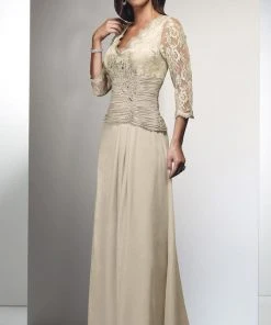 Formal Gowns Alyce Paris - Black Label - 29364 Laced Top And Sleeves Evening Gown