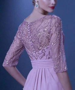 Alyce Paris Embellished Quarter Length Sleeve Sheath Dress 29771 Formal Gowns