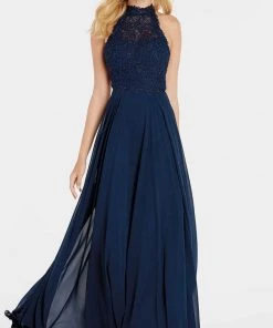 Formal Gowns Alyce Paris - Lace Halter Bodice A-Line Gown 60354