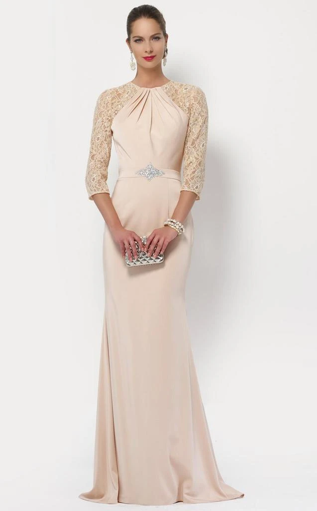 Alyce Paris Long Lace Sleeved Cutout Back Sheath Gown 27156 - 1 Pc Rosewater In Size 14 Available 4 Alyce Paris Long Lace Sleeved Cutout Back Sheath Gown 27156 - 1 Pc Rosewater In Size 14 Available