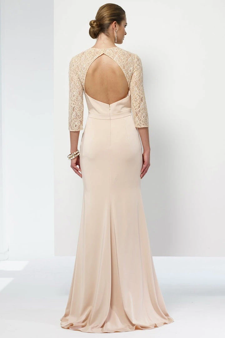 Alyce Paris Long Lace Sleeved Cutout Back Sheath Gown 27156 - 1 Pc Rosewater In Size 14 Available 5 Alyce Paris Long Lace Sleeved Cutout Back Sheath Gown 27156 - 1 Pc Rosewater In Size 14 Available