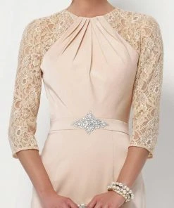 Alyce Paris Long Lace Sleeved Cutout Back Sheath Gown 27156 - 1 Pc Rosewater In Size 14 Available 10 Alyce Paris Long Lace Sleeved Cutout Back Sheath Gown 27156 - 1 Pc Rosewater In Size 14 Available