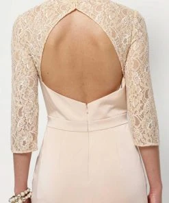 Alyce Paris Long Lace Sleeved Cutout Back Sheath Gown 27156 - 1 Pc Rosewater In Size 14 Available 11 Alyce Paris Long Lace Sleeved Cutout Back Sheath Gown 27156 - 1 Pc Rosewater In Size 14 Available