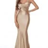 Alyce Paris - Metallic Strappy Evening Dress 61170 - 1 Pc Gold In Size 12 Available