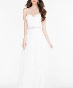 Alyce Paris - Prom Collection - Strapless Chiffon Dress With Beaded Waist 6676