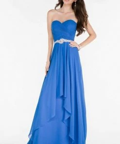 Alyce Paris - Prom Collection - Strapless Chiffon Dress With Beaded Waist 6676