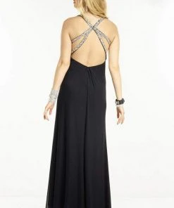 Alyce Paris - Sleeveless Bejeweled Cutout And Ruched Long Dress 35775