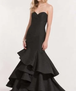 Alyce Paris Strapless Sweetheart Brocade Gown 6885 Formal Gowns