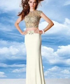Alyce Paris - Two Piece Beaded Dress 6468 - 1 Pc Diamond White In Size 00 Available