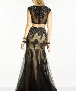 Alyce Paris Two Piece Beaded Embellished Dress 6584 - 1 Pc Red/Almond In Size 2 Available Formal Gowns