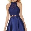 Alyce Paris Two-Piece Lace Overlaid Mikado Dress 3800