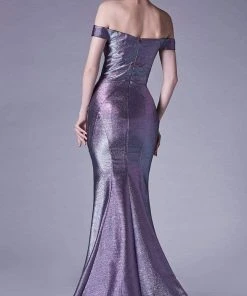 Formal Gowns Andrea And Leo - A0725 Off-Shoulder Metallic Jacquard Mermaid Gown