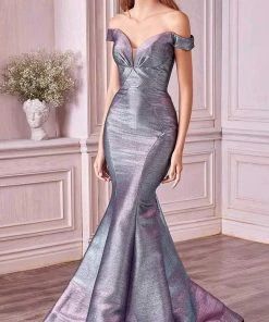 Formal Gowns Andrea And Leo - A0725 Off-Shoulder Metallic Jacquard Mermaid Gown