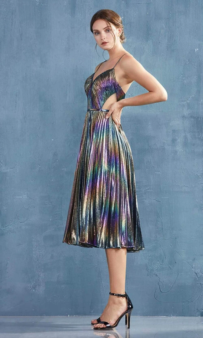 Cocktail Dresses Andrea And Leo - A0864 V Neck Pleated A-Line Dress 7 Cocktail Dresses Andrea And Leo - A0864 V Neck Pleated A-Line Dress