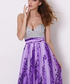 Formal Gowns Angela & Alison - 21039 Encrusted Sweetheart Animal Print Dress 6 Formal Gowns Angela & Alison - 21039 Encrusted Sweetheart Animal Print Dress