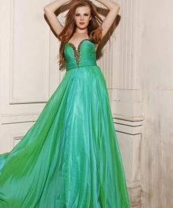 Angela & Alison - 21046 Strapless Ornate Ruched Bodice Gown