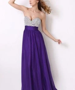 Formal Gowns Angela & Alison - 21050 Ornate Strapless Ruched Waist Long Gown