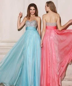 Formal Gowns Angela & Alison - 21050 Ornate Strapless Ruched Waist Long Gown