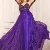 Angela & Alison - 21075 Strapless Jewel Crusted A-Line Dress Formal Gowns