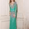 Formal Gowns Angela & Alison - 21095 Long Sleeve Plunging Bejeweled Gown 1 Formal Gowns Angela & Alison - 21095 Long Sleeve Plunging Bejeweled Gown