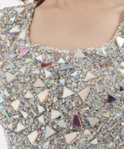 Angela & Alison - 31007 Crystal Ornate Illusion Panel Sheath Dress 7 Angela & Alison - 31007 Crystal Ornate Illusion Panel Sheath Dress