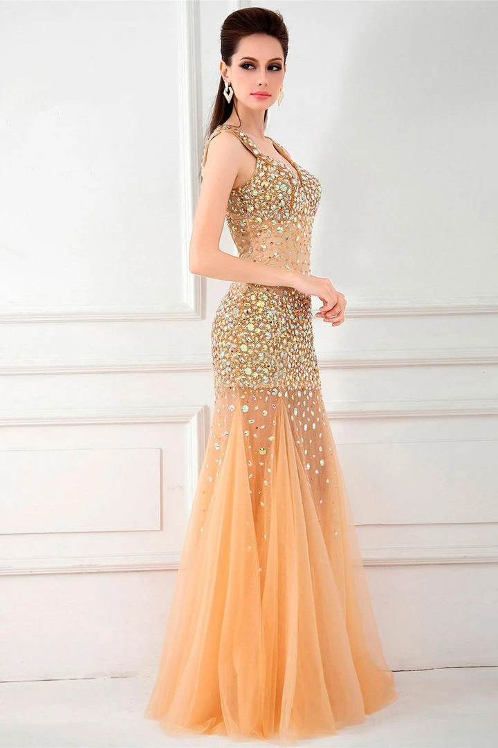 Angela & Alison - 41025 Jewel Adorned Trumpet Tulle Gown 12 Angela & Alison - 41025 Jewel Adorned Trumpet Tulle Gown