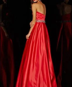 Angela & Alison - 51033 Strapless Ornate Empire A-Line Gown