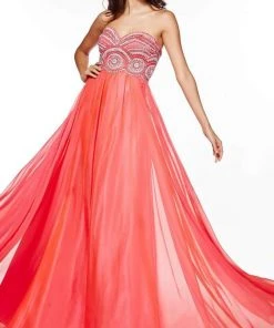 Angela & Alison - 51080 Strapless Beaded Empire Chiffon Dress