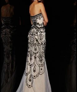 Angela & Alison - 51096 Embellished Lace Sheath Gown