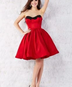 Angela & Alison - 52001 Scroll Beaded Strapless A-Line Dress Cocktail Dresses